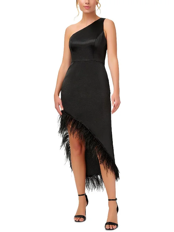 holiday party dressesWomens Fringe Hem Asymmetrical Cocktail and Party Dress