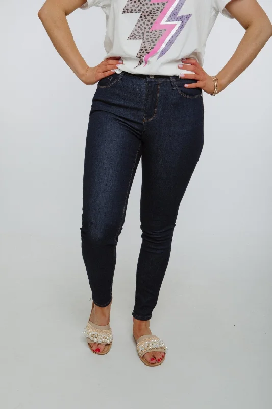 women's denim jeans with elastic waistbandsCindy Bum Lift Jeans In Dark Wash