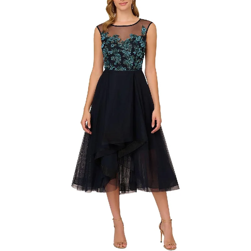 flowy party dressesWomens Beaded H-Low Cocktail And Party Dress