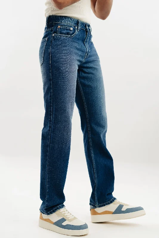 women's denim jeans for a vintage styleAzure Men's Blue Slim Fit Jeans