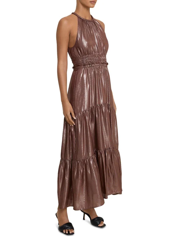 summer party dressesElara Womens Metallic Halter Cocktail and Party Dress