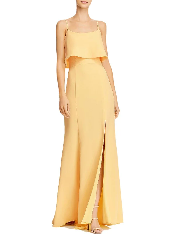 empire waist party dressesWomens Crepe Scoop Neck Evening Dress