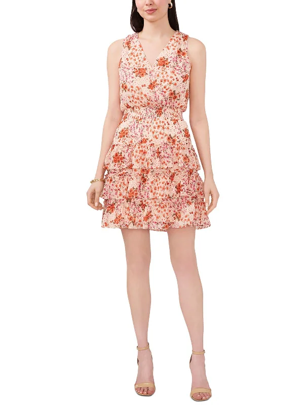 holiday party dressesWomens Floral Print Polyester Cocktail And Party Dress