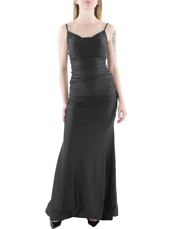 casual party dressesJuniors Womens Satin Ruched Evening Dress