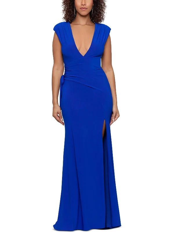 spring party dressesWomens Side Slit Long Evening Dress