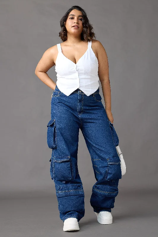 women's denim jeans for a stylish outfitPocket Power Curvy Cargo Pants