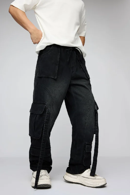 women's mom jeans denimBlack Lava Men's Baggy Cargo Jeans