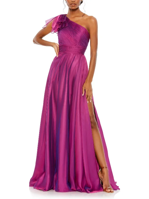 clubwear party dressesWomens Chiffon One Shoulder Evening Dress