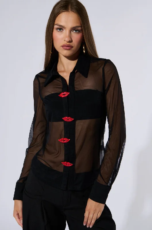 SEALED LIPS BUTTON DOWN BLOUSE