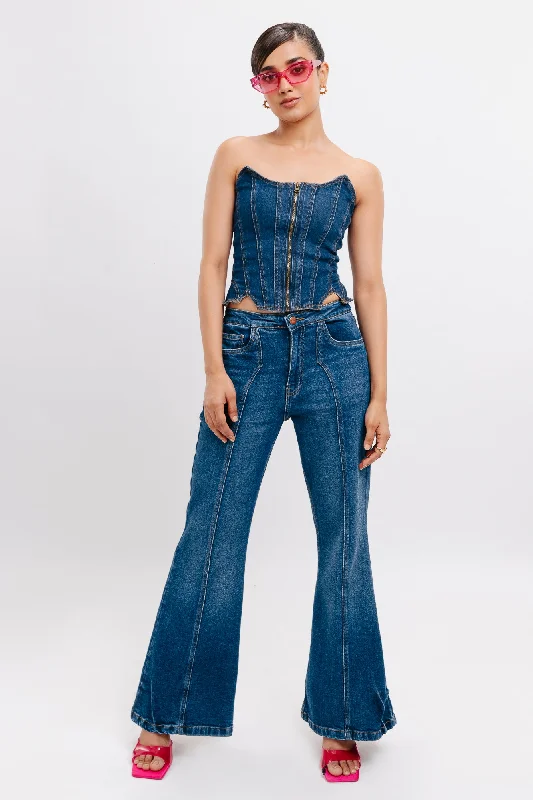 women's denim jeans for tall womenFront Seam Vintage Bootcut Jeans