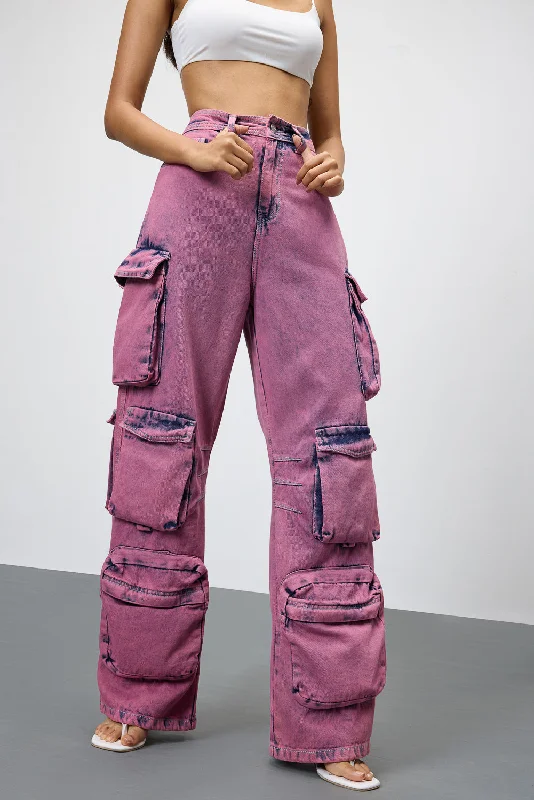 women's denim jeans with buttonsBlush Denim Utility Cargo Jeans