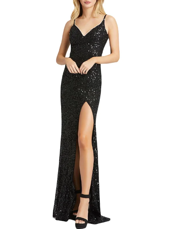 tall party dressesWomens Embellished Sleeveless Evening Dress