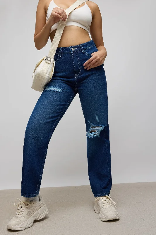 women's denim jeans with belt loopsClassic Distress Women's Jeans