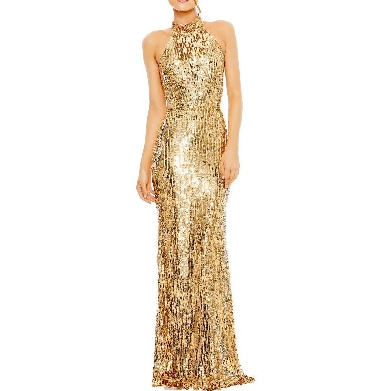 ready-to-wear party dressesWomens Sequined Halter Evening Dress