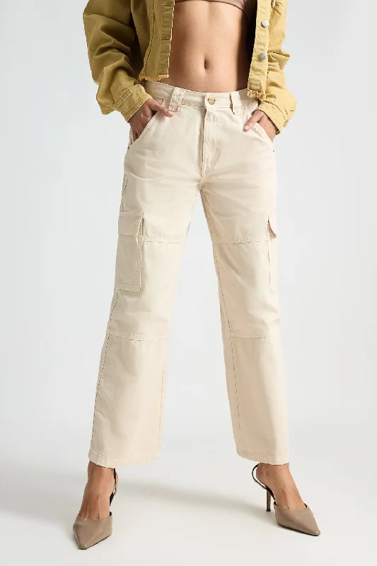 women's denim jeans for a timeless classic lookDenim Light Tan Cargo Pants