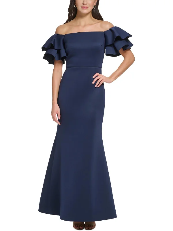 affordable party dressesWomens Ruffled Polyester Evening Dress