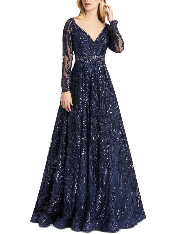 petite party dressesWomens Sequined Long Evening Dress