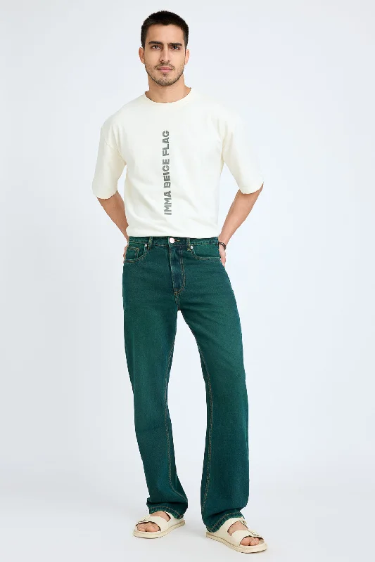 women's denim jeans for a cozy dayMen's Green Regular Jeans