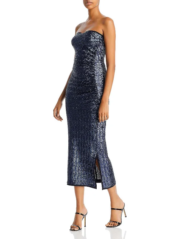 metallic party dressesCigliafy Womens Sequined Strapless Evening Dress