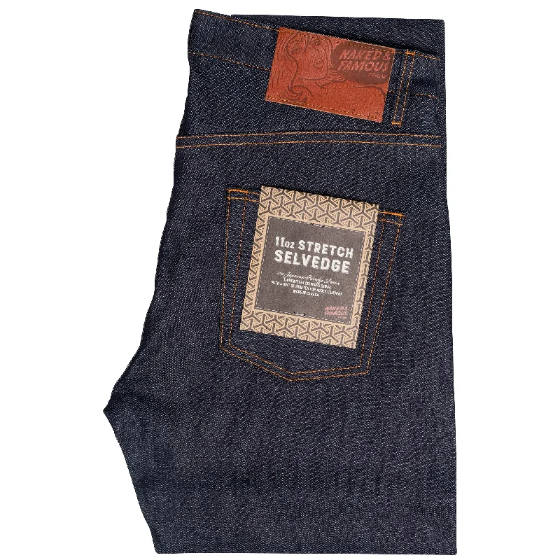 women's denim jeans with leather back pocketsEasy Guy - 11oz Stretch Selvedge