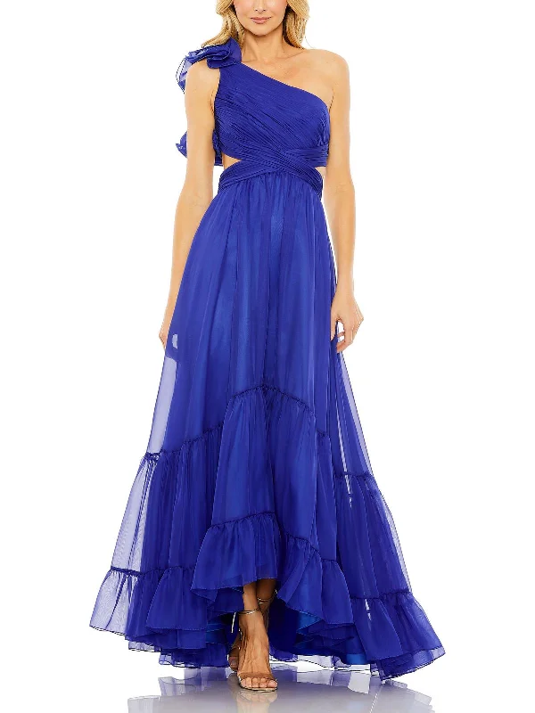 themed party dressesWomens Chiffon One Shoulder Evening Dress