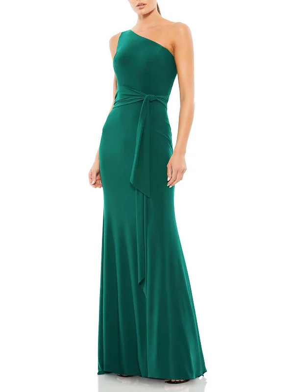 maxi party dressesWomens One Shoulder Belted Evening Dress