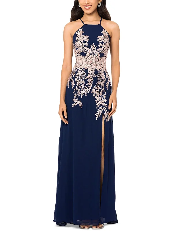 off-the-shoulder party dressesWomens Embellished Long Evening Dress