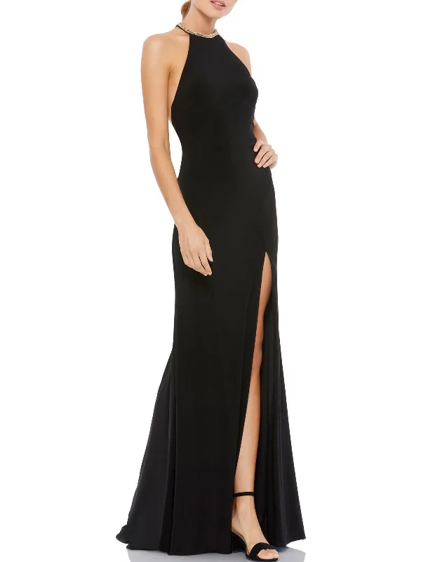 curve-hugging party dressesWomens Halter Long Evening Dress