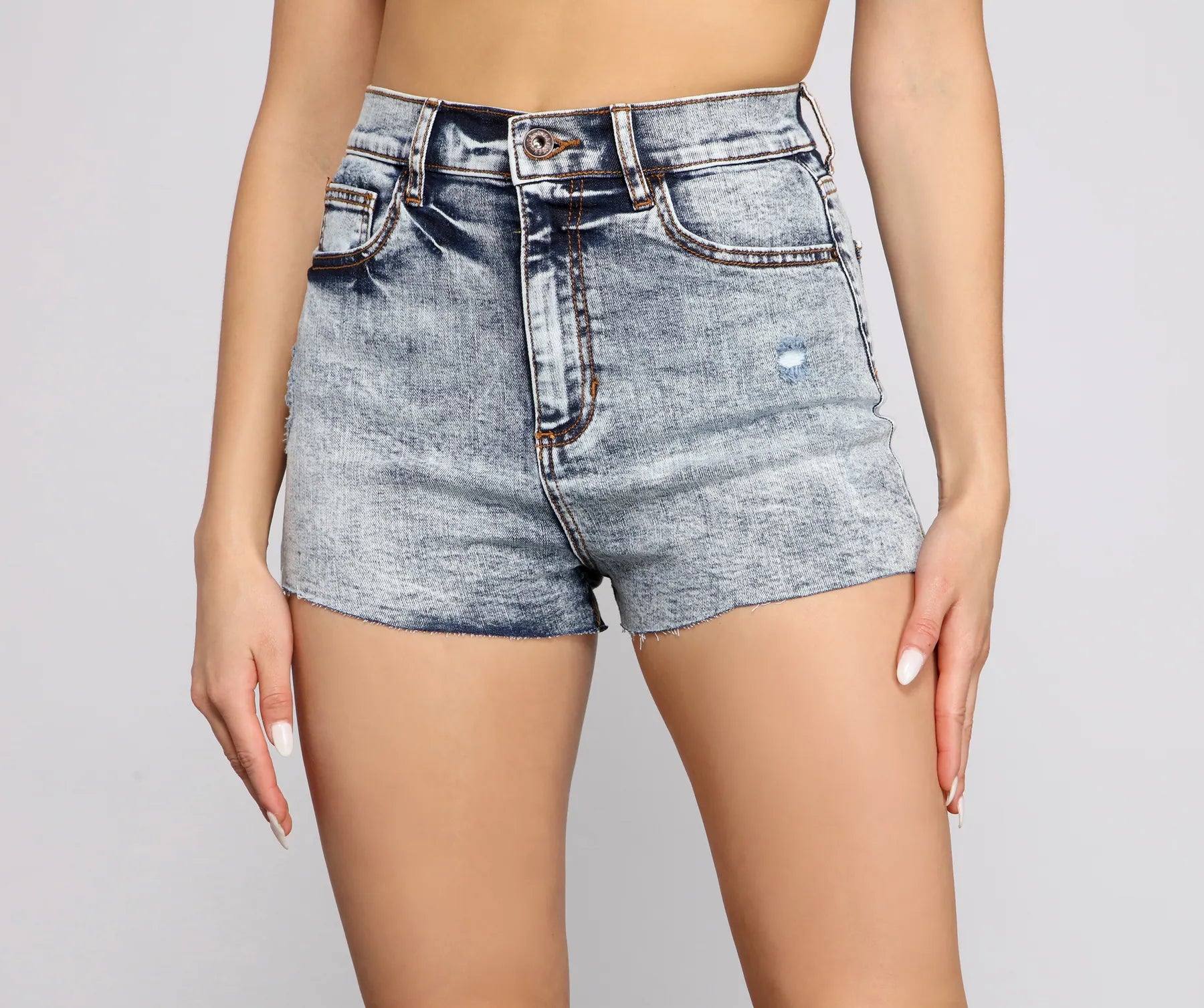 women's striped shortsVintage Vibes Acid Wash Denim Shorts