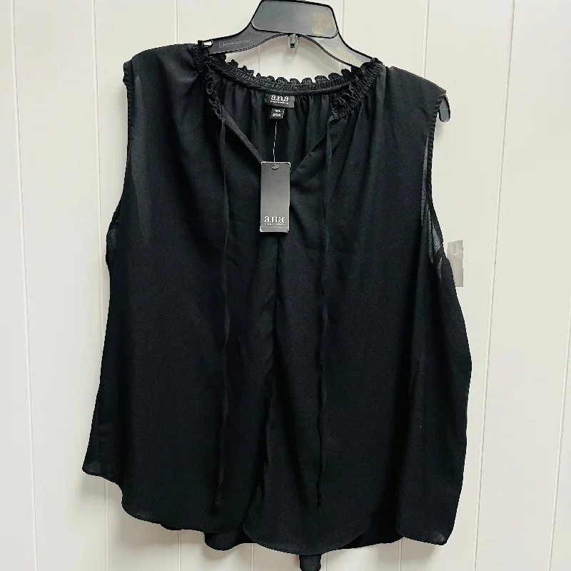 women's tops for those who believe in expressing their individuality through fashionBlack Top Sleeveless Ana, Size Xxl