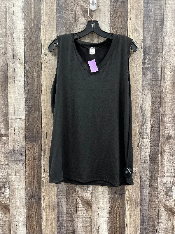 women's tops with lace-up frontsBlack Top Sleeveless Heimish Usa, Size L