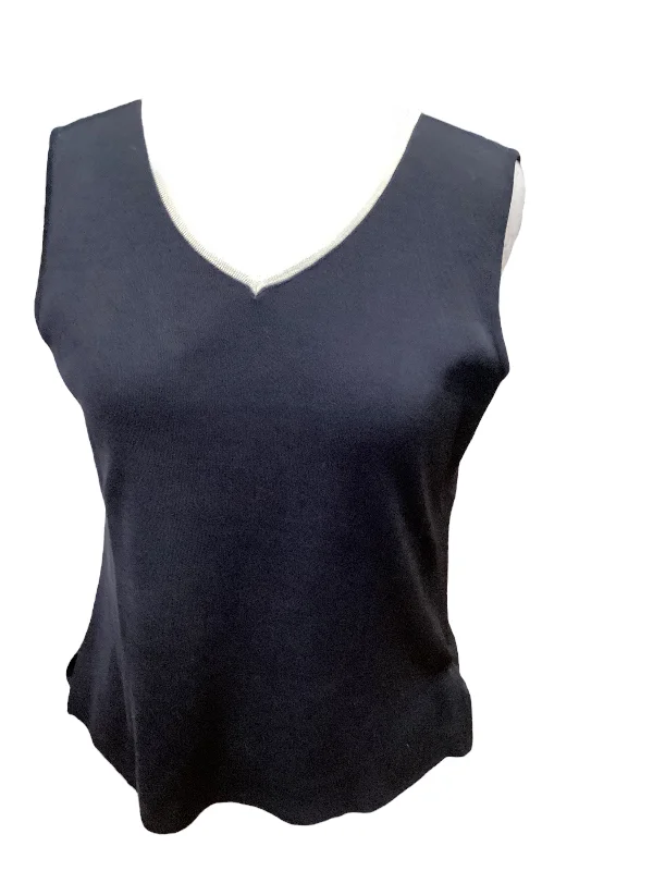 women's tops for maximalist fashion loversBlack Top Sleeveless Ming Wang, Size S