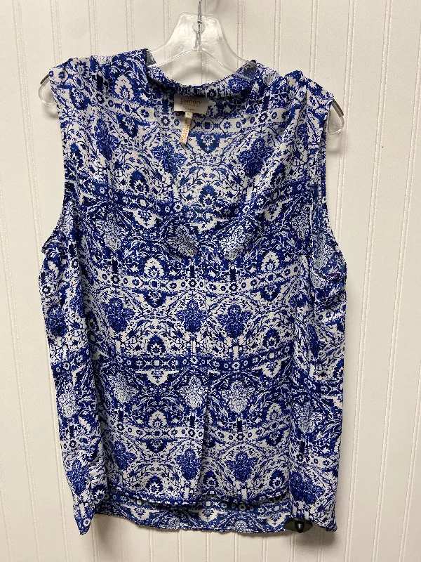 women's tops for those who want to add a pop of color to their outfitsBlue & White Top Sleeveless Laundry, Size Xl