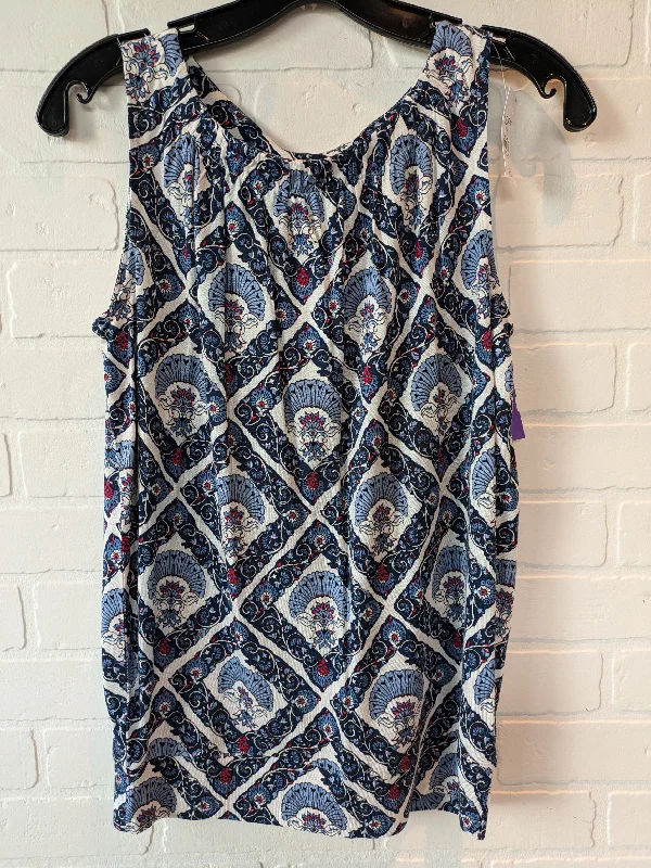 women's tops that offer a perfect blend of style, comfort, and affordabilityBlue & White Top Sleeveless Loft, Size Xs