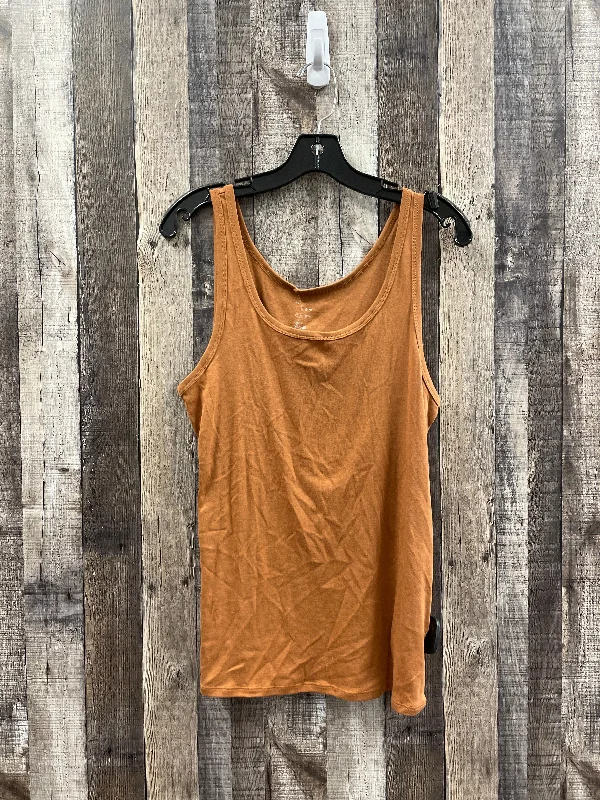 chic women's tops for everyday wearBrown Top Sleeveless A New Day, Size L