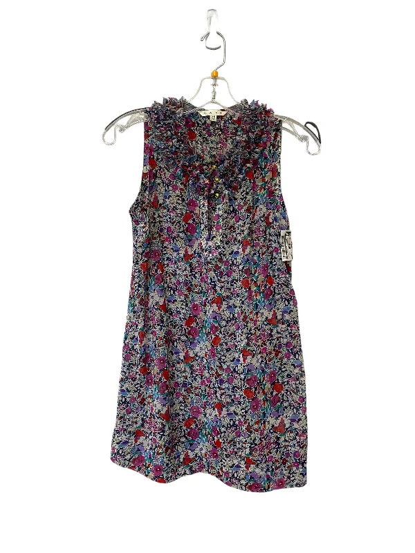 luxury women's topsFloral Print Top Sleeveless Cabi, Size Xs