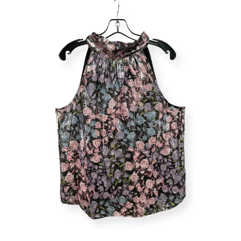 satin women's topsFloral Print Top Sleeveless J. Crew, Size M