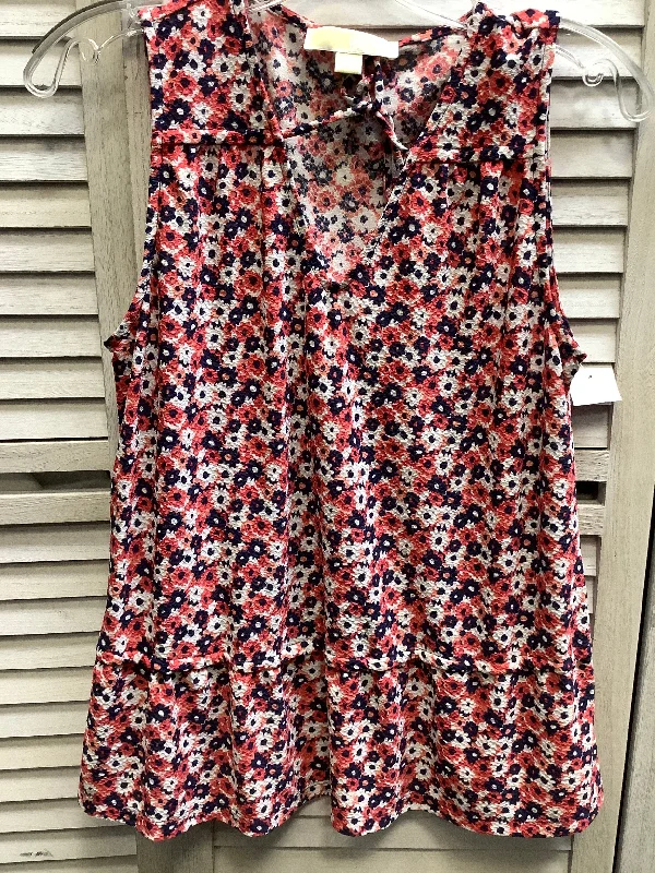 women's tops for business casual attireFloral Print Top Sleeveless Michael By Michael Kors, Size S