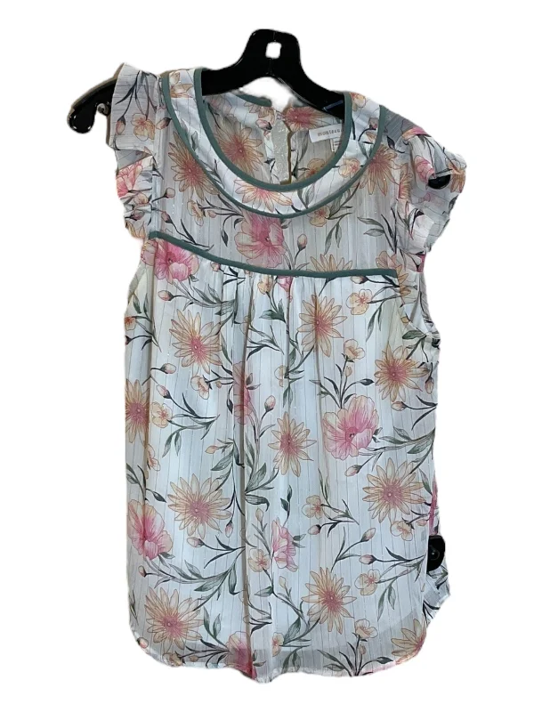 plus-size women's topsFloral Print Top Sleeveless Monteau, Size Xl