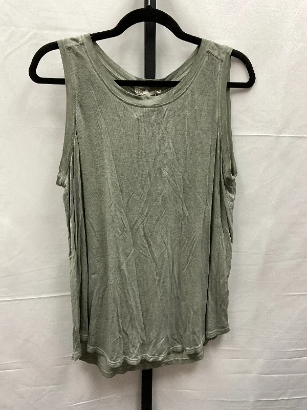 women's tops for casual FridaysGreen Top Sleeveless Jane And Delancey, Size M