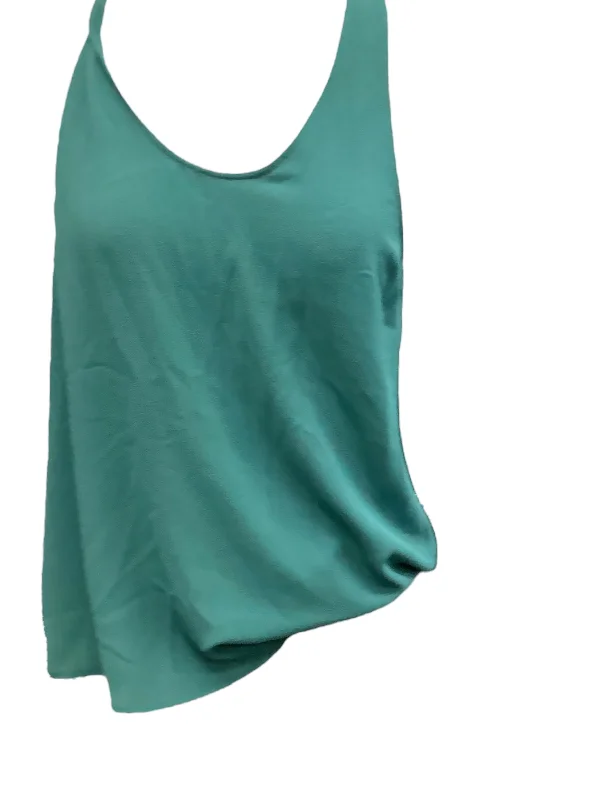 women's tops for vintage fashion enthusiastsGreen Top Sleeveless Leith, Size M