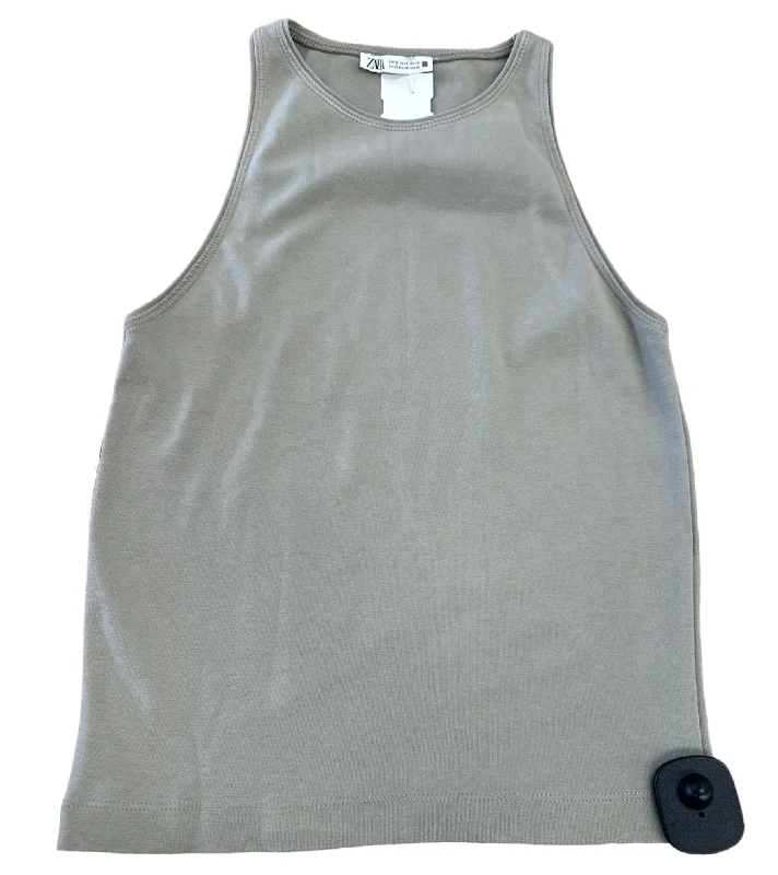 tank tops for womenGreen Top Sleeveless Zara, Size S