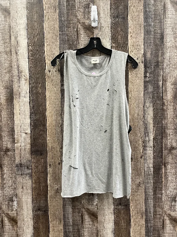 women's tops for those who want to stay warm and stylish during colder weatherGrey Top Sleeveless Hip, Size L