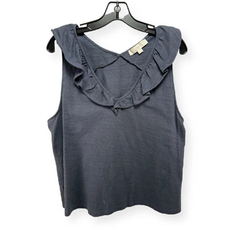 women's tops for those who want to make a fashion statementGrey Top Sleeveless Loft, Size Xl