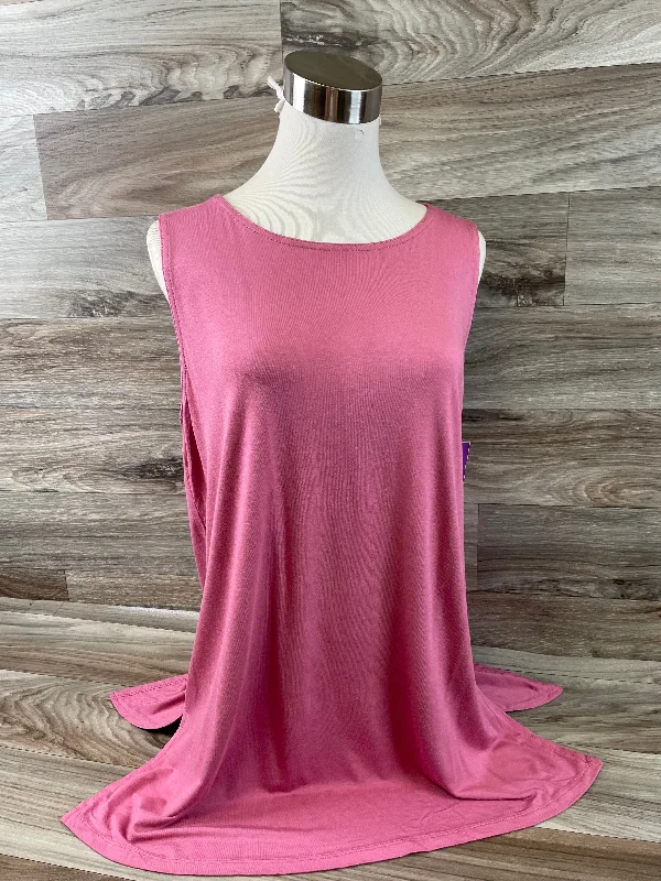 women's tops with ruffled hemsMauve Top Sleeveless Cable And Gauge, Size Xl