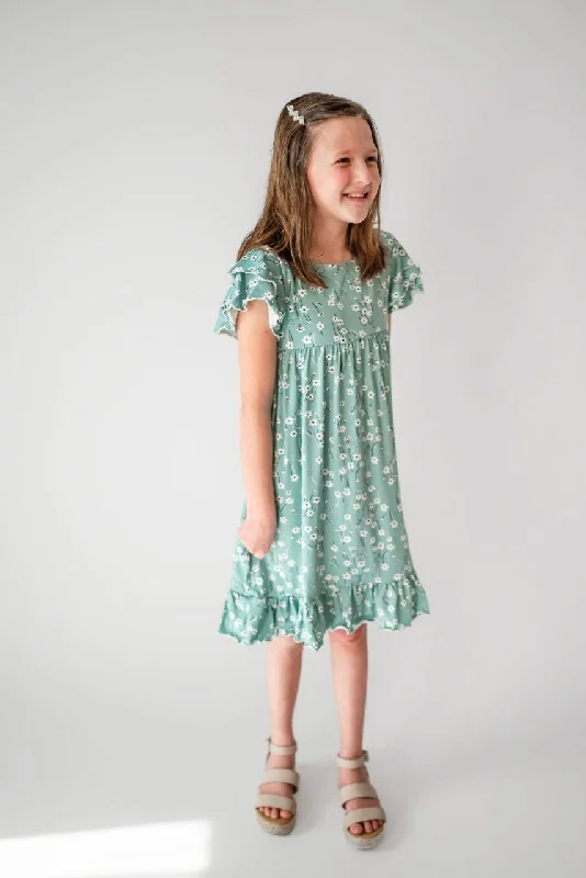 women's maxi dressesMillie Girls Blue Floral Dress - FINAL SALE