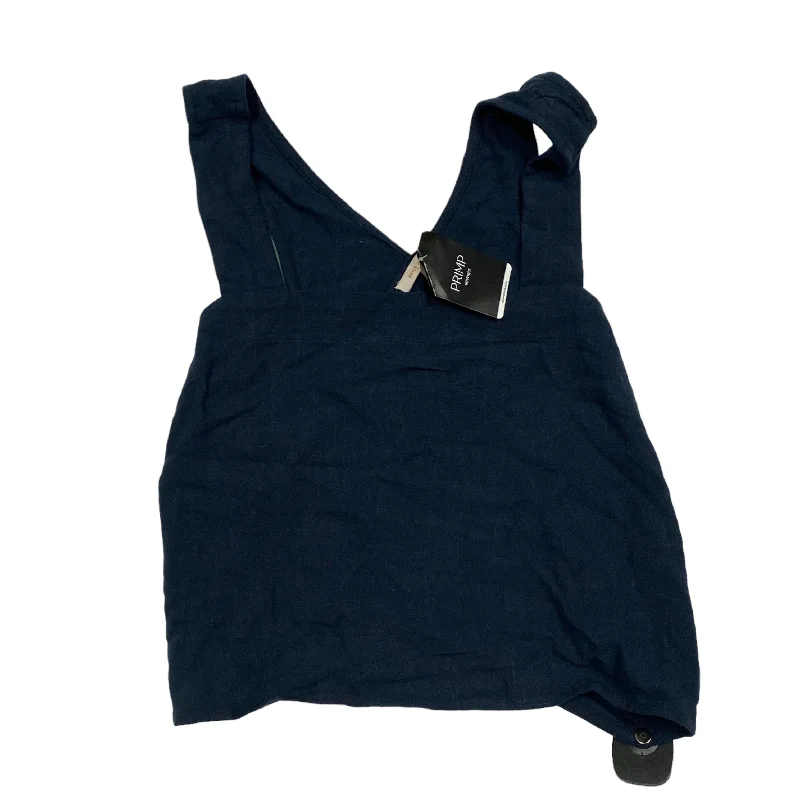 women's tops for creating capsule wardrobesNavy Top Sleeveless Skies Are Blue, Size S