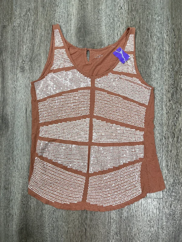 women's tops for those who want to invest in timeless piecesOrange Top Sleeveless Loft, Size S