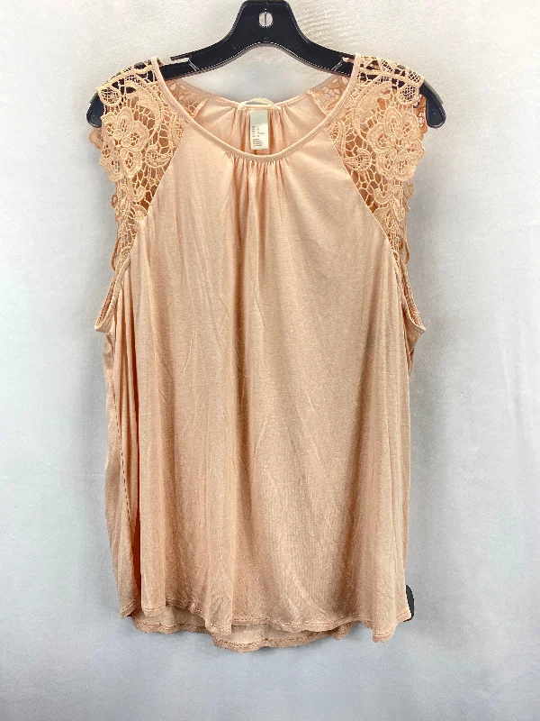 women's tops for evening soireesPeach Top Sleeveless H&m, Size Xl