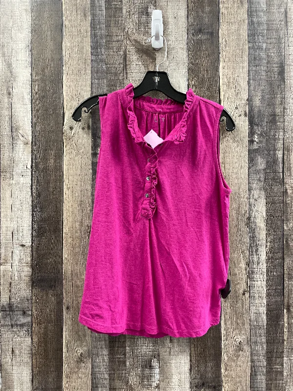 women's tops for those who want to add a touch of sophistication to their casual attirePink Top Sleeveless Loft, Size Petite  M